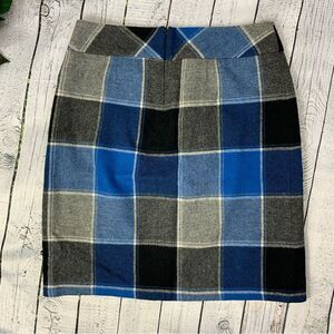 TALBOTS wool blend plaid mini skirt